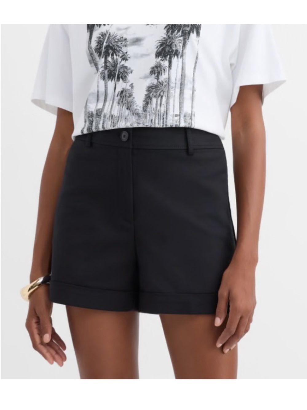 NWT Loft Curvy Cuffed Shorts In Doubleweave Black Size 4 NEW
